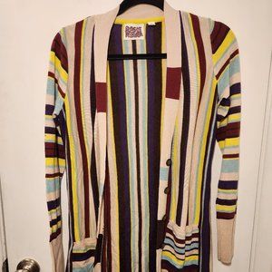 Anthropologie Rosie Neira Womens Size Small Cardigan Sweater Striped Multicolor